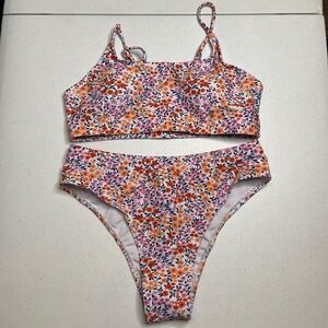 Women's Two Piece Swimsuit Floral Print Bikini, S